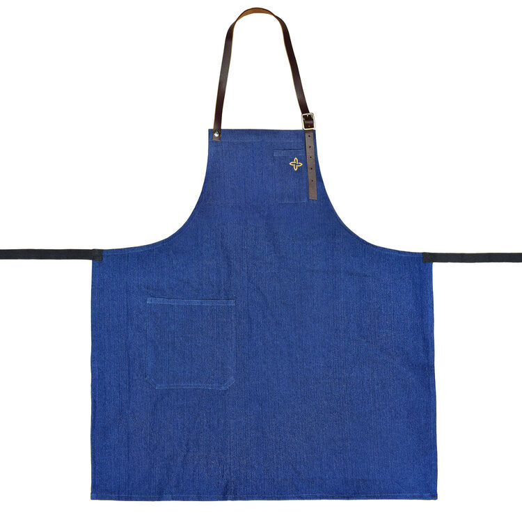 Boldric-Leather+Strap-Canvas+Bib+Apron-Blue+Denim+Apron-Industrial+Apron