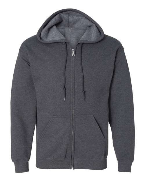 Heavy blend full zip hooded sweatshirt long sleeve 50/50 cotton-poly