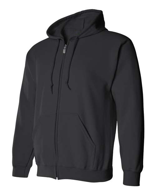 Black-Full-Zip Hooded Sweatshirt