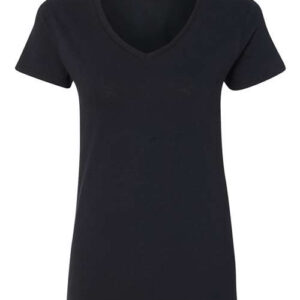 Black V-Neck T-Shirt-front