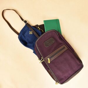 Boldric-CanvasSlingBag-AcaiPurple-WithApron-Notebook