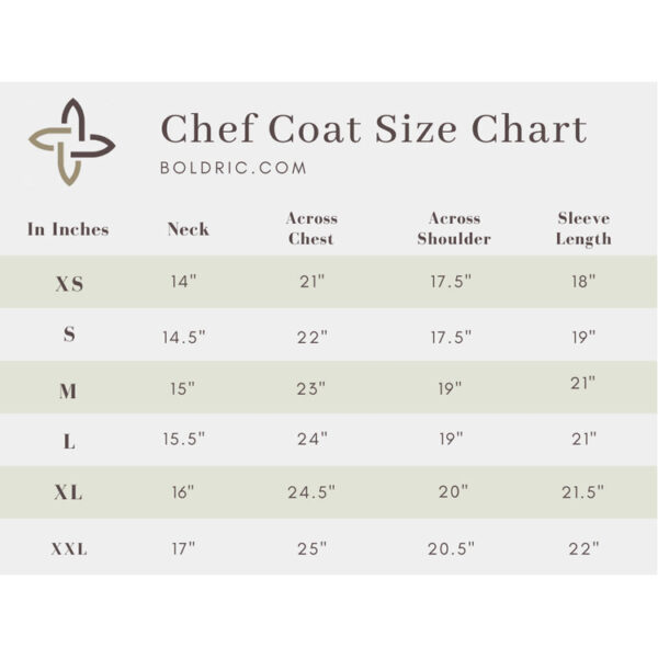 Boldric-ChefCoatSizeChart