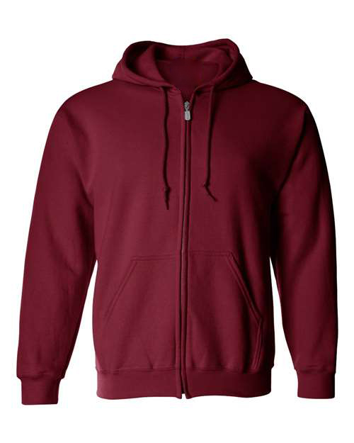 Cardinal-Red-Full-Zip Hooded Sweatshirt