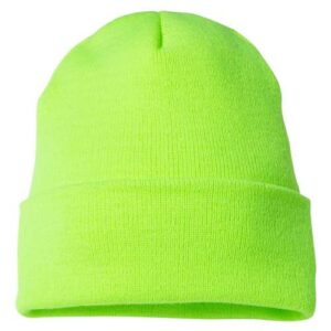 Cuffed Beanie safety green