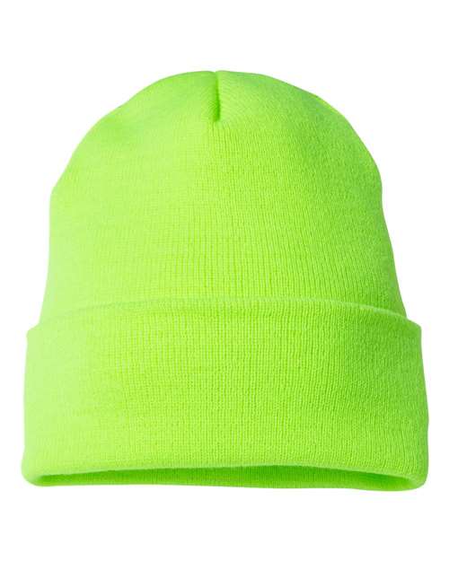 Cuffed Beanie safety green