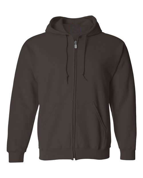 Dark-Chocolate-Full-Zip Hooded Sweatshirt