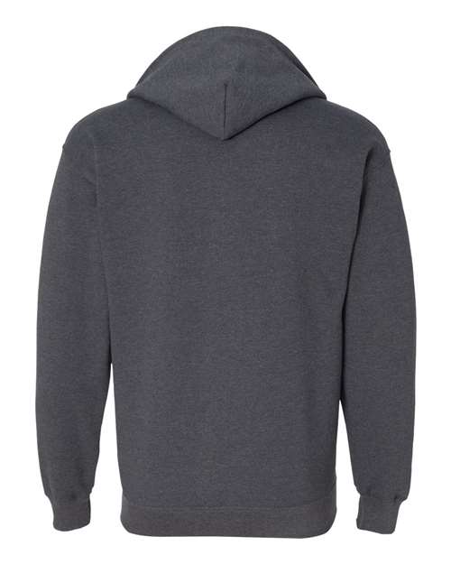 Dark-Heather-Full-Zip Hooded Sweatshirt-back