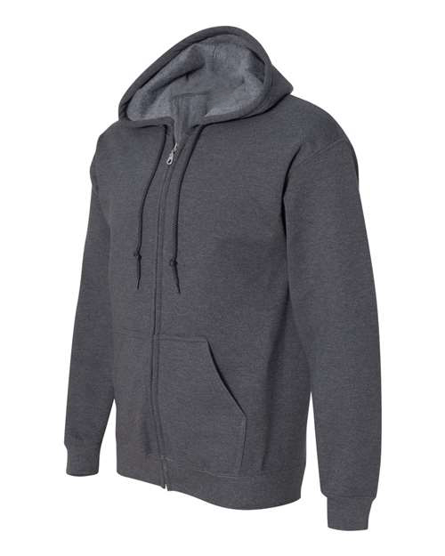 Dark-Heather-Full-Zip Hooded Sweatshirt-side