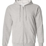 Full-Zip Hooded Sweatshirt-ash