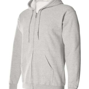 Full-Zip Hooded Sweatshirt-ash-side