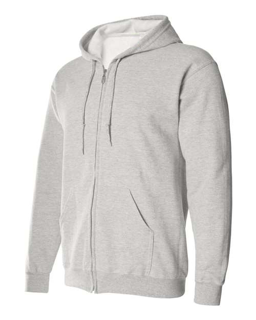 Full-Zip Hooded Sweatshirt-ash-side