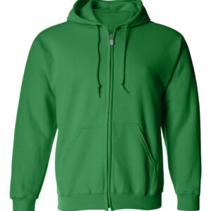 Irish-Green-Full-Zip Hooded Sweatshirt