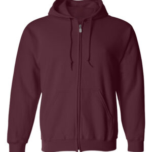 Maroon-Full-Zip Hooded Sweatshirt