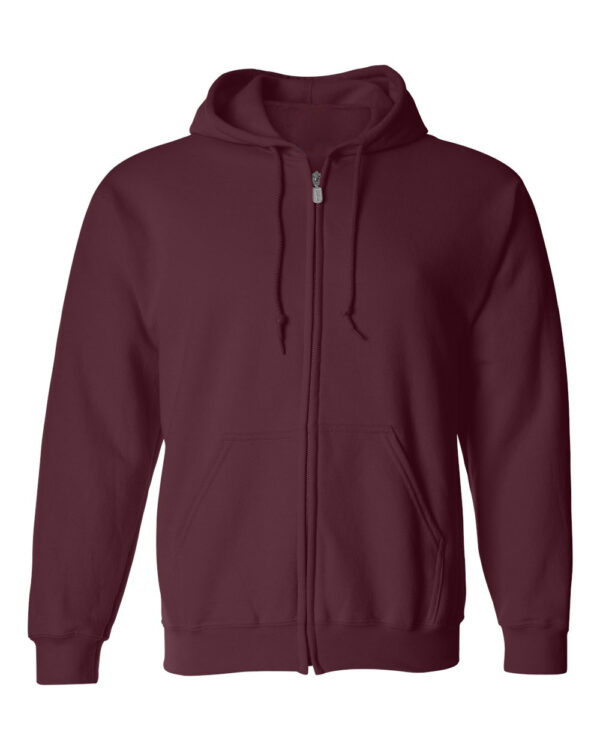 Maroon-Full-Zip Hooded Sweatshirt