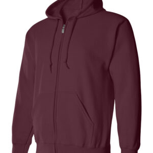 Maroon-Full-Zip Hooded Sweatshirt-side