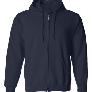 Navy-Full-Zip Hooded Sweatshirt