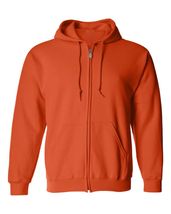 Orange-Full-Zip Hooded Sweatshirt