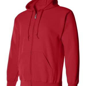 Red-Full-Zip Hooded Sweatshirt-side