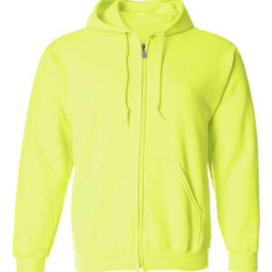 Safety-Green-Full-Zip Hooded Sweatshirt