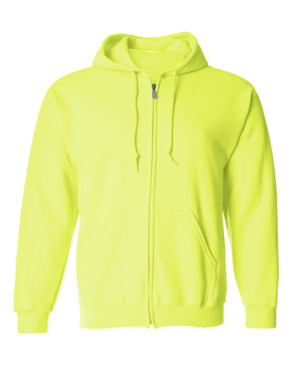 Safety-Green-Full-Zip Hooded Sweatshirt