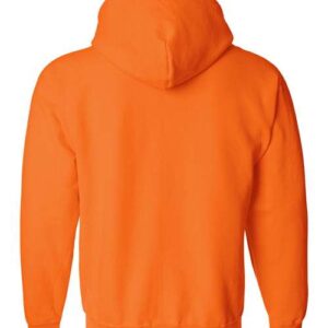 Safety-Orange-Full-Zip Hooded Sweatshirt-back