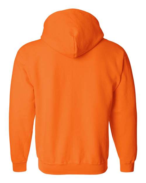 Safety-Orange-Full-Zip Hooded Sweatshirt-back