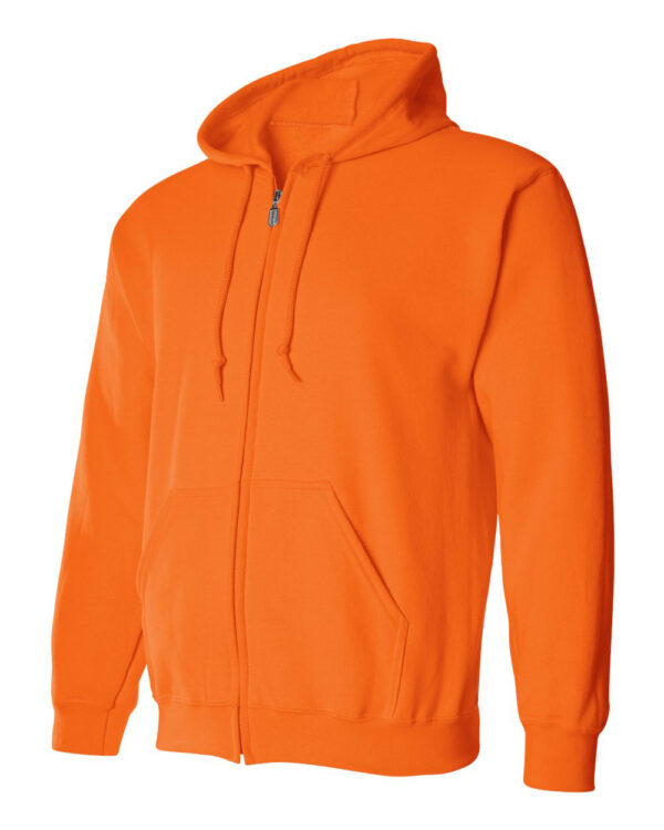 Safety-Orange-Full-Zip Hooded Sweatshirt-side