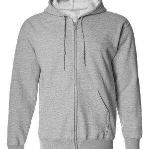 Sport-Grey-Full-Zip Hooded Sweatshirt